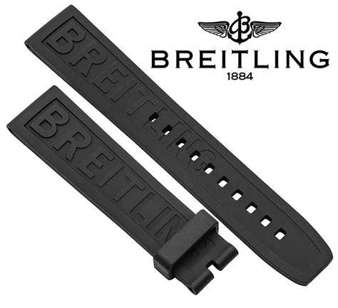 black rubber strap breitling|Breitling 20mm leather strap.